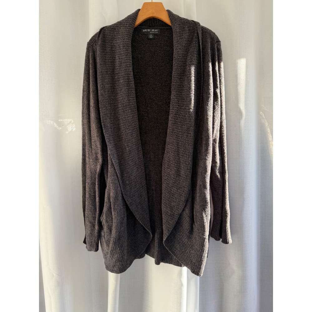 Barefoot Dreams CozyChic Lite Cardigan Women's XL Charcoal Gray Shawl Collar
